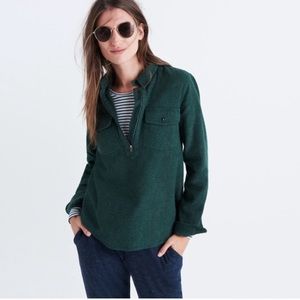 Madewell Green Half Zip Flannel!